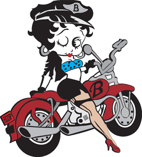 Betty Boop on Bike decal